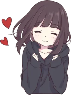 😊 Chica anime, Corazones, Feliz, Lindo, Kawaii telegram sticker