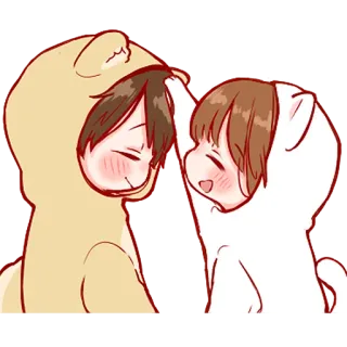 💞 かわいい, アニメ, カップル, 漫画, イラスト whatsapp sticker