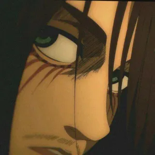 💜 Eren Yeager Attack on Titan エレン・イェーガー, 進撃の巨人, アニメ, マンガ, キャラクター, 顔 telegram sticker
