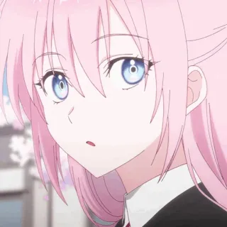 🍬 anime, cewek, rambut pink, imut, animasi telegram sticker