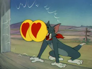 😍 Tom Cat Tom and Jerry cartoon, love, funny, hearts, animation telegram sticker
