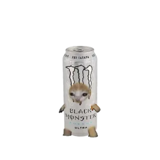 ❤️ energy drink, monster, black, meerkat, white telegram sticker