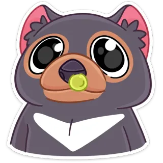 🤤 Beutelteufel, Cartoon, Tier, Niedlich, Sticker, Säugetier, Beuteltier whatsapp sticker