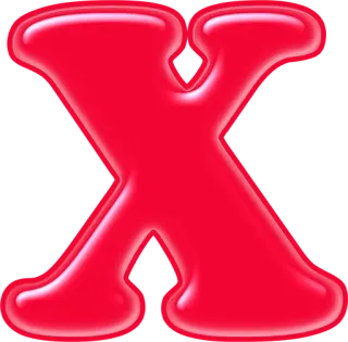 🙂 ตัวอักษร x, สีแดง, ตัวอักษร, ฟอง, เคลือบเงา telegram sticker