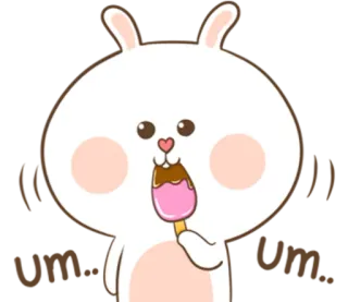 🐽 królik, lody, słodki, deser, zwierzę, słodkie telegram sticker