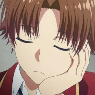 🙃 Ayanokouji Kiyotaka Classroom of the Elite アニメ, ようこそ実力至上主義の教室へ, 綾小路清隆, キャラクター, ポートレート, 眠い telegram sticker