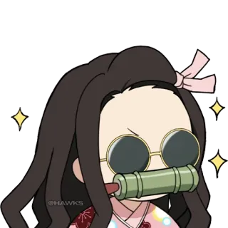 😎 Nezuko Kamado Demon Slayer Anime, Demon Slayer, Nezuko, Nezuko Kamado, Manga, Cartoon whatsapp sticker