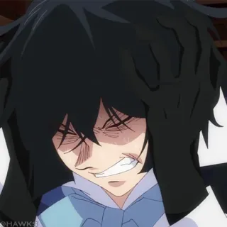 ♟ Anime, frustriert, gestresst, Charakter, besorgt telegram sticker