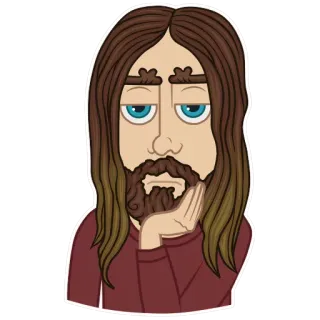 😒 мультик, мужчина, борода, скучно, думает, аватар telegram sticker