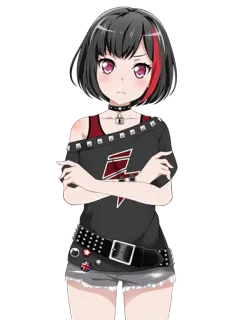 😠 Anime, Chica, Pelo rojo, Gargantilla, Actitud telegram sticker