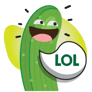 🤣 LOL кактус, лол, смешной, мультфильм telegram sticker