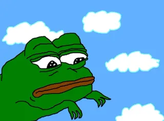 ☁ Pepe the Frog pepe, grenouille, mème, triste, mème internet, dessin animé telegram sticker