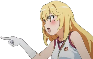 ✨ Anime, Kreskówka, Gest, Wskazywanie, Blond włosy telegram sticker