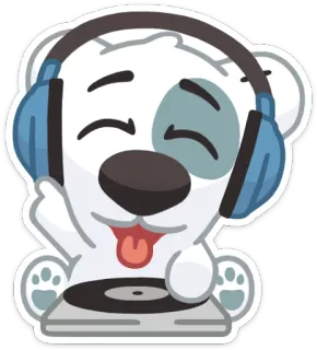 🎧 perro, DJ, música, auriculares, animal whatsapp sticker