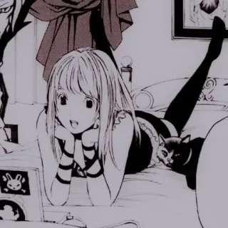 🩺 Anime, Manga, Ragazza, Gatto, Letto, Teschio telegram sticker