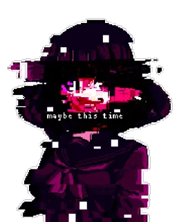 🔜 elle maybe this time Anime, Glitch, Pixel, Scolara, Inquietante, Oscuro telegram sticker