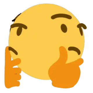 🤔 thinking, emoji, pondering, meme, contemplating, doubt, questioning telegram sticker