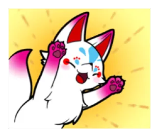 😊 raposa, fofo, desenho animado, animal, kawaii, kitsune whatsapp sticker