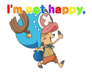😊 Tony Tony Chopper One Piece I'm not happy, Anime, Karakter, Chopper, One Piece telegram sticker