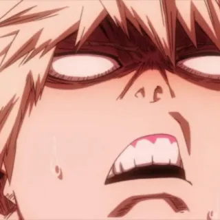 😶 Bakugo My Hero Academia アニメ, マンガ, キャラクター, 怒り, 表情, ファンアート, ヒーロー telegram sticker