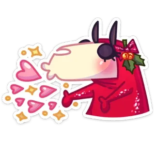 😘 lama, animal, bisou, amour, coeurs, mignon, autocollant whatsapp sticker