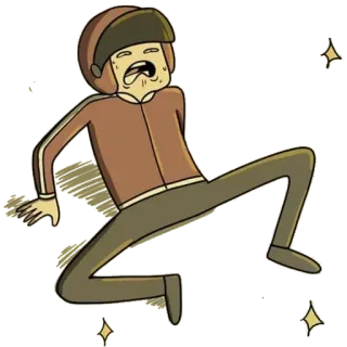 😂 Cartone animato, Esausto, Caduta, Sudato, Stressato, Personaggio, Uomo telegram sticker