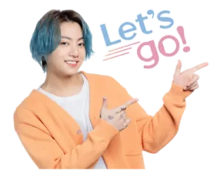 👉 Jungkook Let's go! Kpop, Jungkook, Musique, Chanteur, BTS, Célébrité, Autocollant telegram sticker