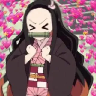 ✨ Nezuko Kamado Demon Slayer อนิเมะ, ดาบพิฆาตอสูร, เนซึโกะ, น่ารัก, หัวใจ telegram sticker