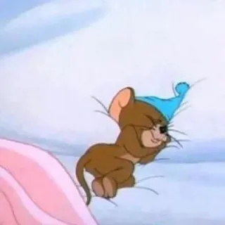 🤍 Jerry Mouse Tom and Jerry 만화, 쥐, 자는, 귀여운, 웃긴, 캐릭터 telegram sticker