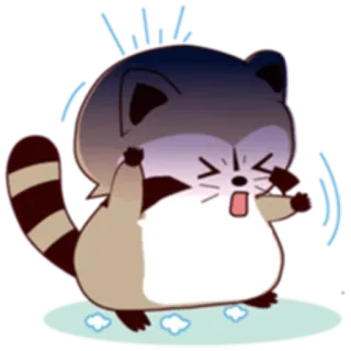 😶 mapache, animal, dibujos animados, mono, enfadado, frustrado, molesto, irritado whatsapp sticker