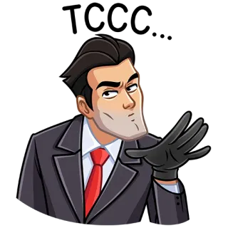 🙊 мужчина, костюм, галстук, мультфильм, серьезный, бизнесмен whatsapp sticker