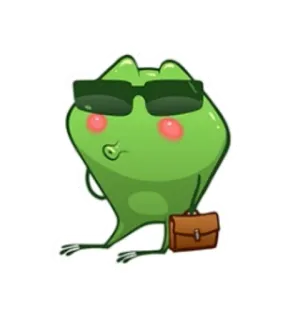 😎 rã, óculos de sol, negócios, desenho animado, animal, fofo whatsapp sticker