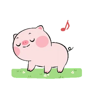🎶 pig, animal, cute, cartoon, kawaii telegram sticker