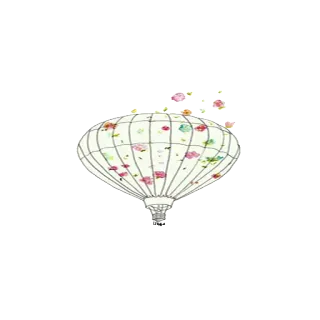 💝 globo, aire, flores, acuarela, romántico, viajes telegram sticker
