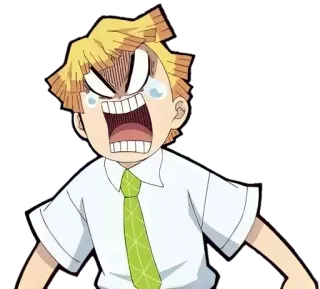 😱 Zenitsu Agatsuma Demon Slayer anime, demon slayer, zenitsu, angry, crying, character telegram sticker