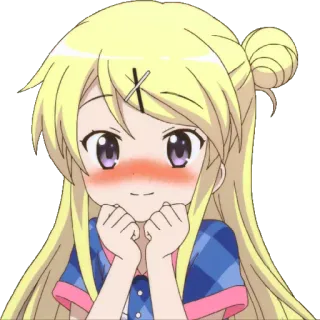 ❤ Anime, Manga, Mädchen, Süß, Kawaii, Erröten, Cartoon telegram sticker