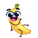 😀 banane, fruit, dessin animé, mignon, joyeux, emoji telegram sticker