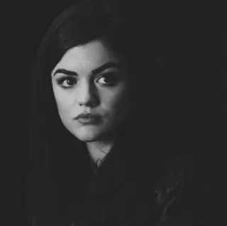 🥀 Lucy Hale Lucy Hale, actress, portrait, black and white, celebrity telegram sticker