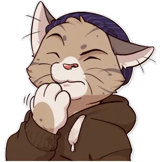 🤔 chat, animal, dessin animé, autocollant, animal de compagnie, mignon telegram sticker