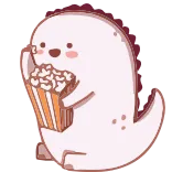 🍕 dinosaur, popcorn, cute, cartoon, animal, food, kawaii telegram sticker