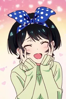 ☺️ anime girl, cute, cartoon, happy, smiling, character, illustration telegram sticker