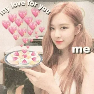 🧁 Rose my love for you me kpop, rose, blackpink, love, hearts, food telegram sticker
