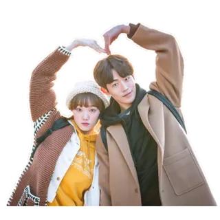 ❤️ couple, cœur, coréen, relation, amour telegram sticker