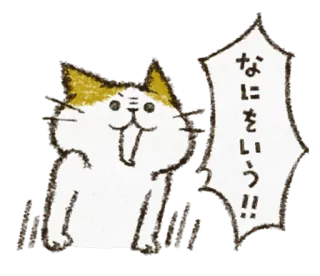 ‼️ なにをいう!! kot, naklejka, słodki, japoński, zwierzę telegram sticker