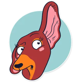 👂 anjing, kartun, binatang, lucu, imut telegram sticker