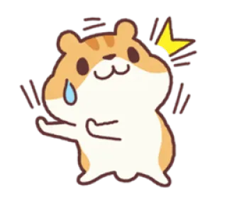 😰 仓鼠, 可爱, 动物, 卡哇伊, 表情符号, 贴纸 telegram sticker