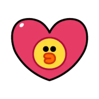 😋 cuore, amore, anatra, carino, cartone animato telegram sticker