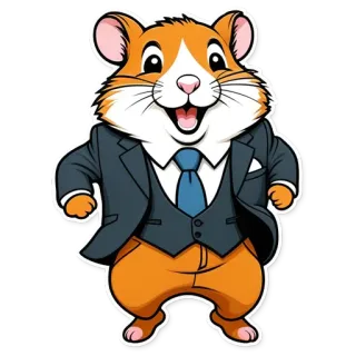 😁 Criceto, Completo, Cravatta, Cartone animato, Animale, Carino, Divertente, Affari telegram sticker