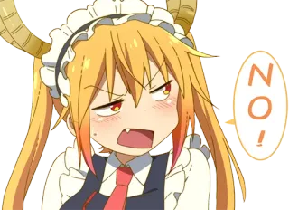 ❌ NO! Animé, Réaction, Non, Dragon whatsapp sticker