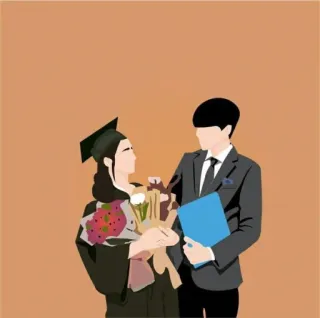 💕 graduación, pareja, flores, celebración, estudiante, clase telegram sticker
